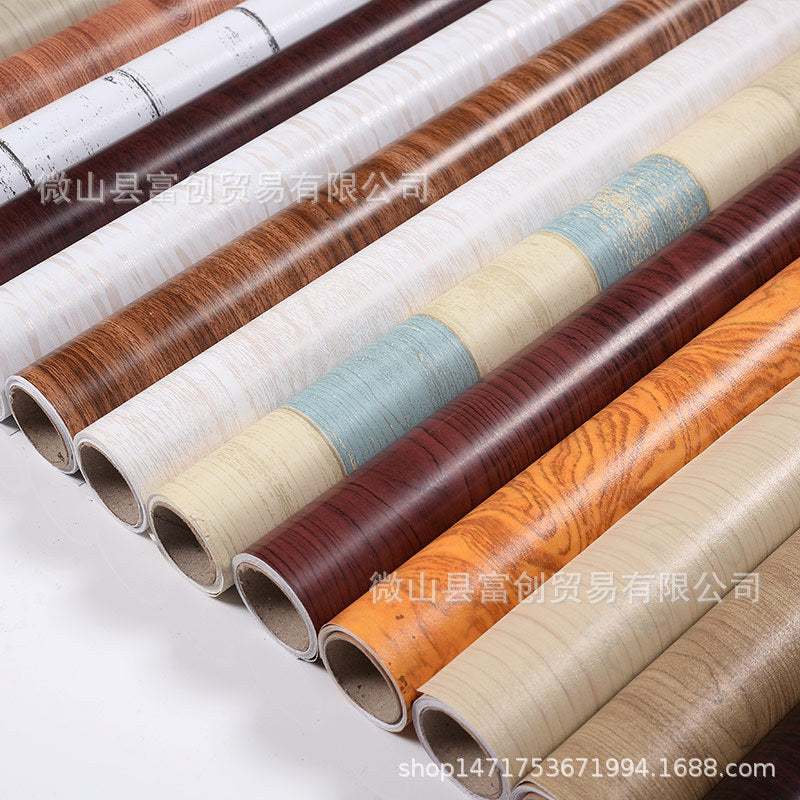 Wood Grain Self-Adhesive Wallpaper for Furniture Renovation
