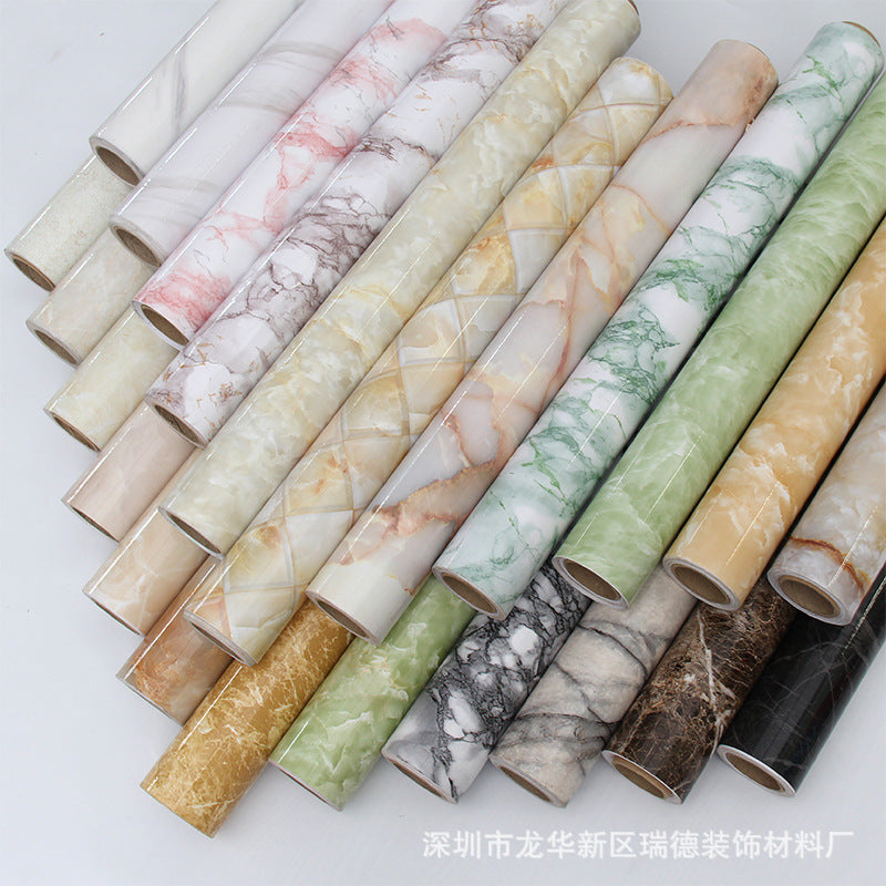 Marble Effect Self-Adhesive Kitchen Wall Sticker Waterproof Film