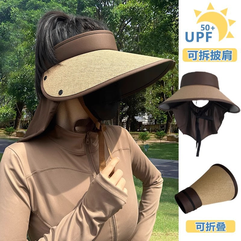 Women's Straw Wide Brim UV Protection Cycling Sun Hat
