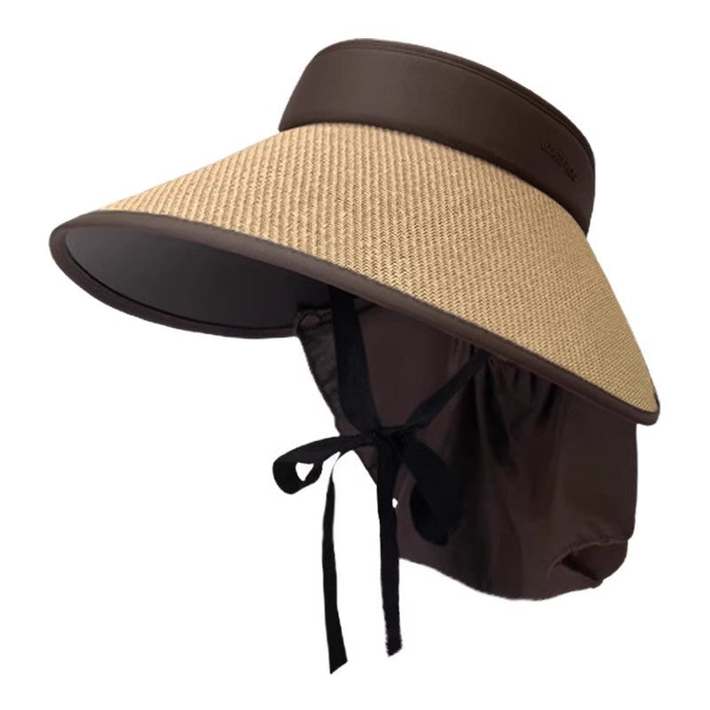 Women's Straw Wide Brim UV Protection Cycling Sun Hat