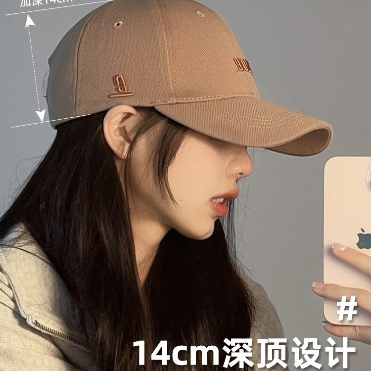 Women's Hard Top Embroidered Baseball Cap Korean Style Sun Hat