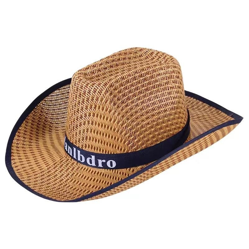 Men's Woven Straw Wide Brim Sun Protection Fishing Hat
