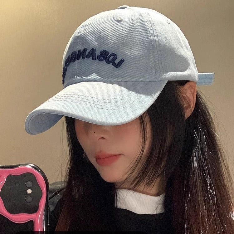 Women's Japanese Style Denim Baseball Cap Wide Brim Casual Sun