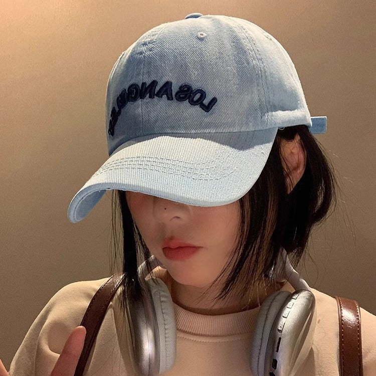 Women's Japanese Style Denim Baseball Cap Wide Brim Casual Sun
