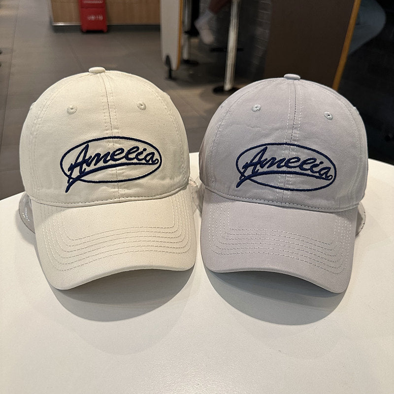 Women's Letter Embroidered Baseball Cap Soft Brim Casual Sun Hat