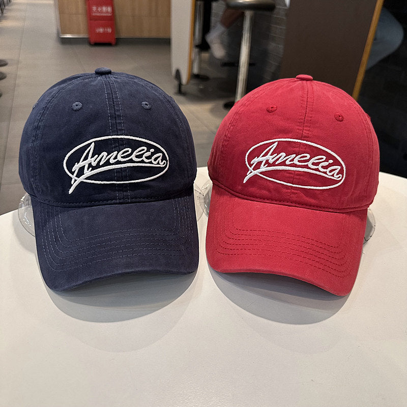Women's Letter Embroidered Baseball Cap Soft Brim Casual Sun Hat