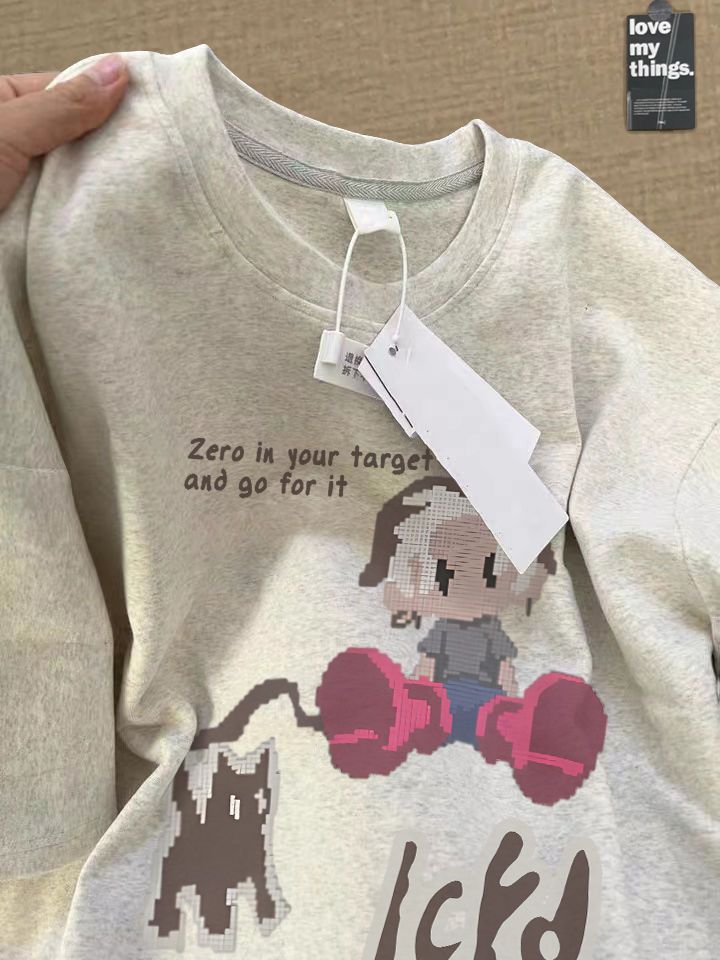 Women's Cartoon Character Print Short Sleeve Vintage Casual