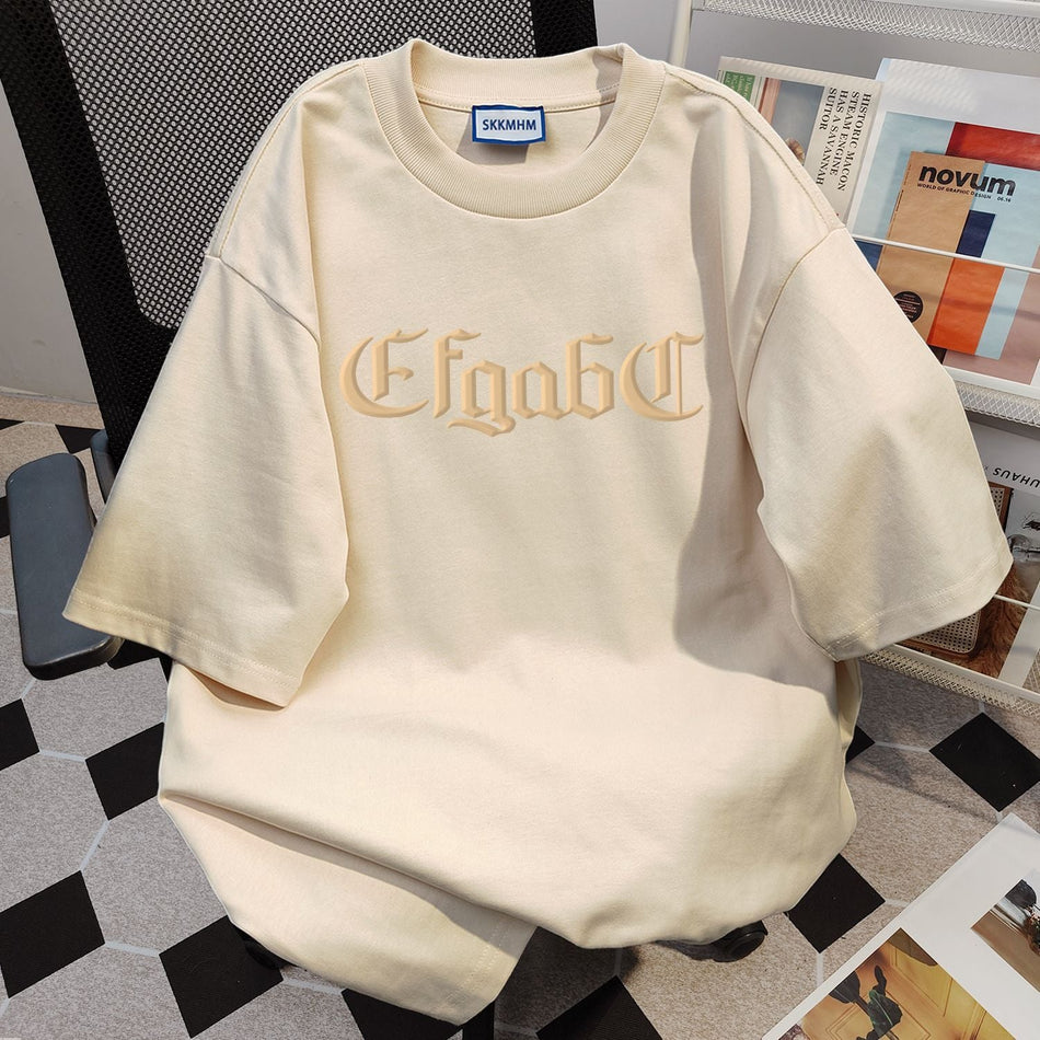 Women's Oversized American Retro Short Sleeve Crew Neck T-Shirt