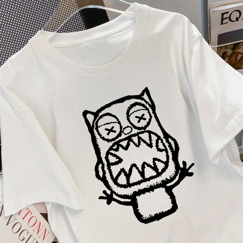 Women's American Retro Loose Short Sleeve T-Shirt Casual Street