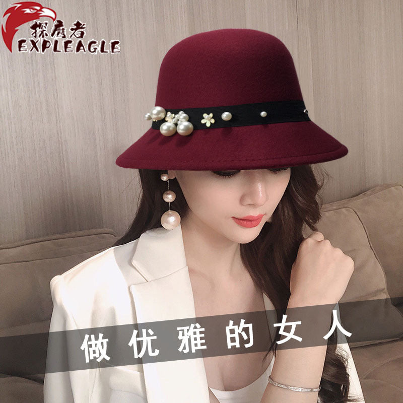 Women's Retro Wool Felt Fisherman Bucket Hat