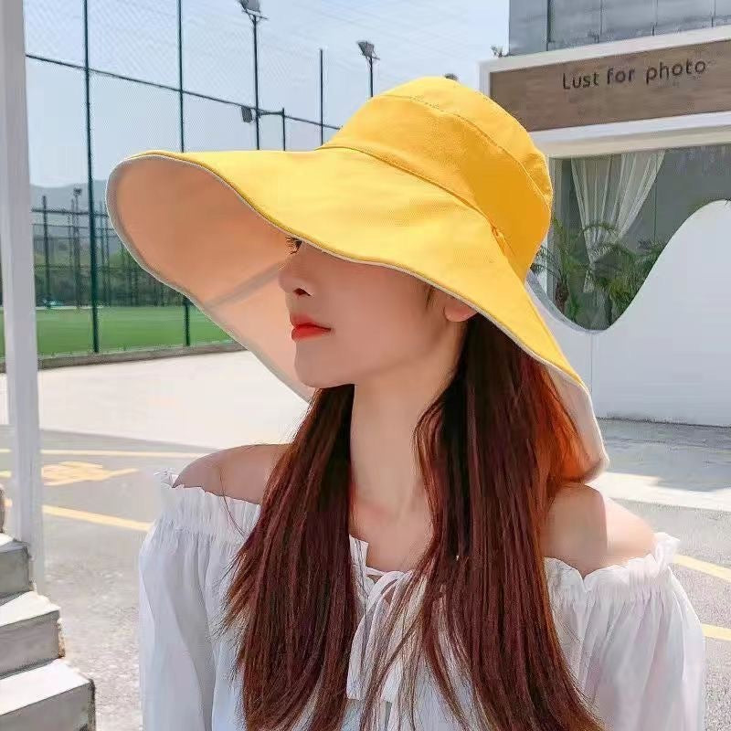 Women's Reversible Foldable Wide Brim Fisherman Sun Hat