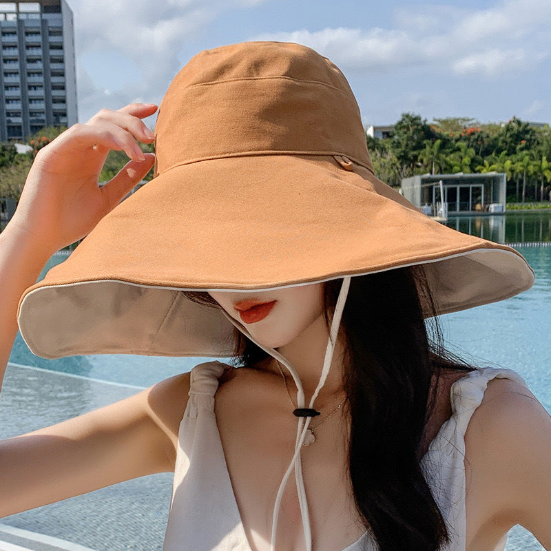 Women's Reversible Foldable Wide Brim Fisherman Sun Hat