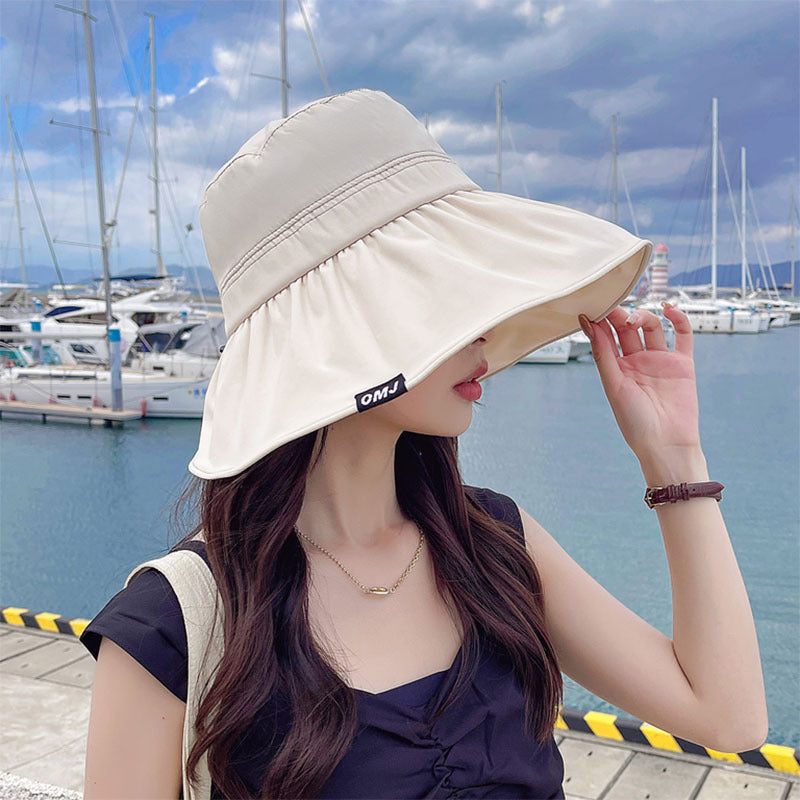Women's Foldable Windproof Outdoor Bucket Sun Hat