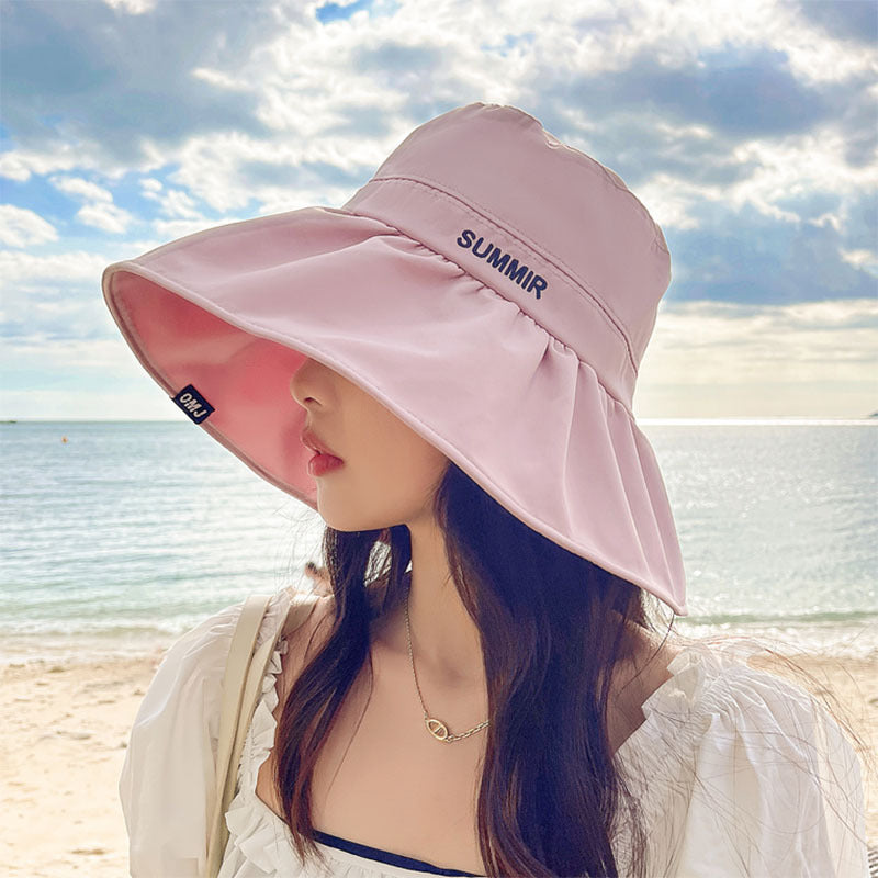 Women's Foldable Windproof Outdoor Bucket Sun Hat