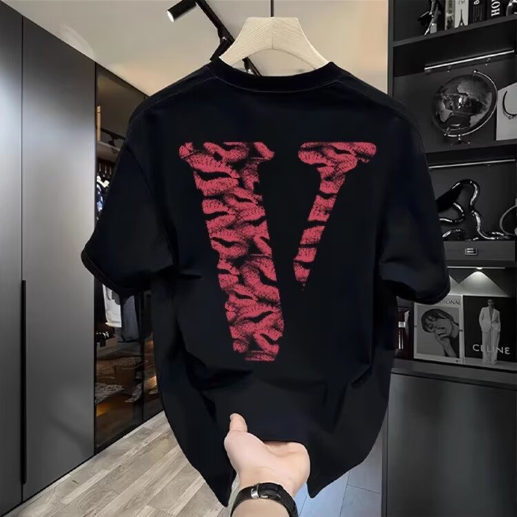 Men's Heavy Cotton Graphic Print T-Shirt Casual Crew Neck