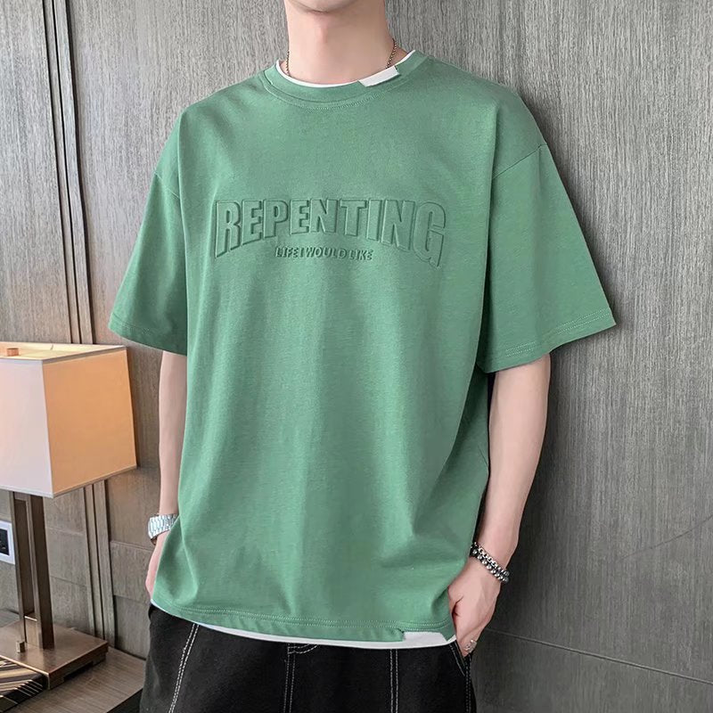 Men's 3D Print Short Sleeve T-Shirt Casual Loose Fit Crew Neck