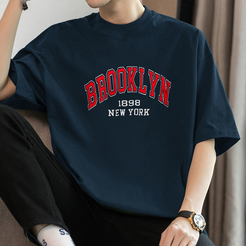 Men's 260g Heavy Cotton T-Shirt Loose Fit Crew Neck Short Sleeve