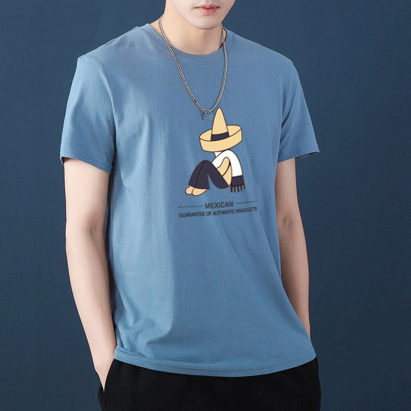 Men's Xinjiang Cotton Short Sleeve T-Shirt Loose Fit Casual