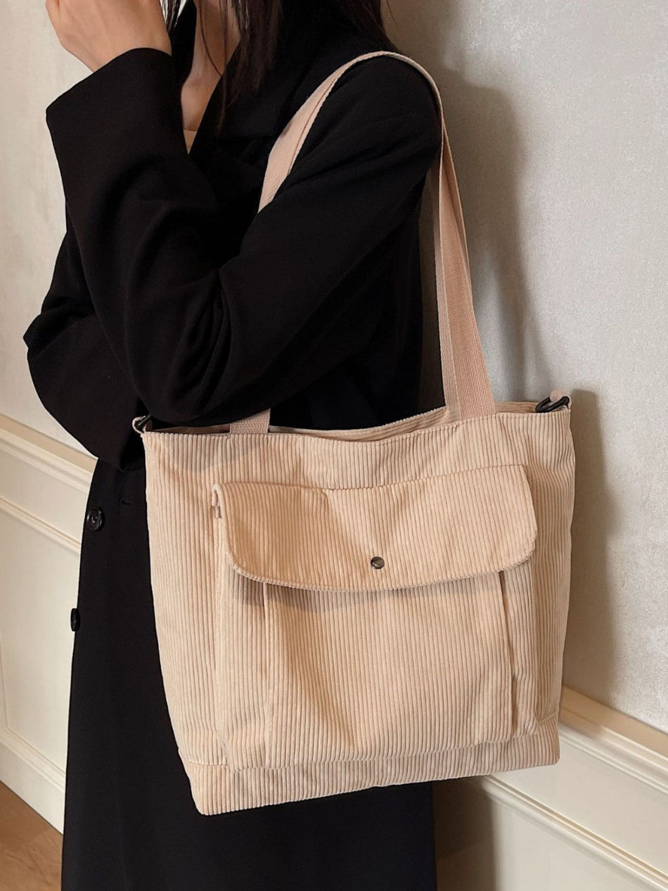 Large Capacity Corduroy Women's Tote Shoulder Crossbody Bag