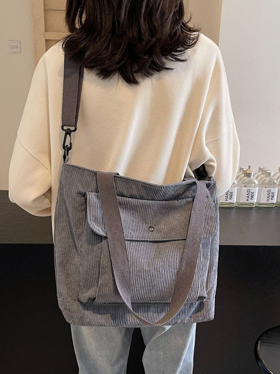 Large Capacity Corduroy Women's Tote Shoulder Crossbody Bag