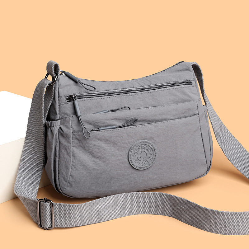 Lightweight Nylon Multi-Compartment Crossbody Shoulder Bag