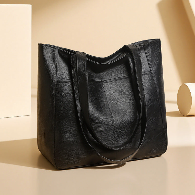 Large Capacity Soft Leather Tote Shoulder Underarm Bag