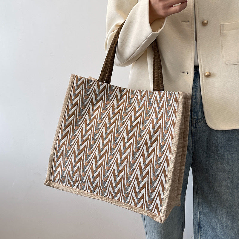 Large Capacity Canvas Linen Commuter Shoulder Tote Bag