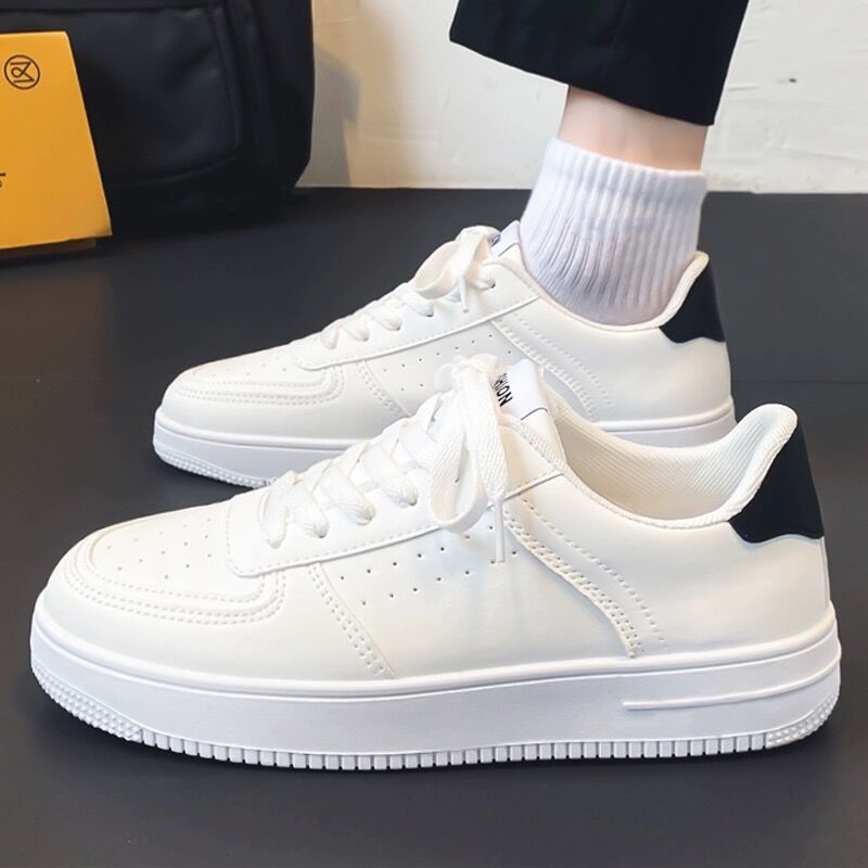 Men's Breathable Thick-Soled Casual Sneakers Versatile White