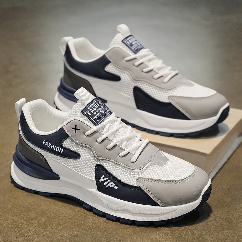 Men's Breathable Mesh Thick-Soled Casual Running Sneakers