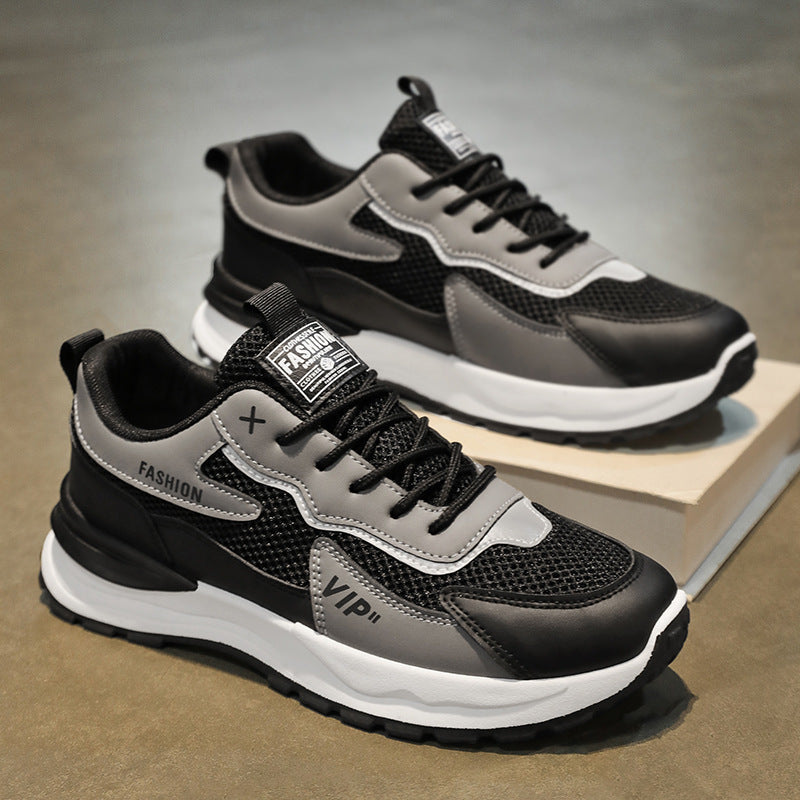 Men's Breathable Mesh Thick-Soled Casual Running Sneakers