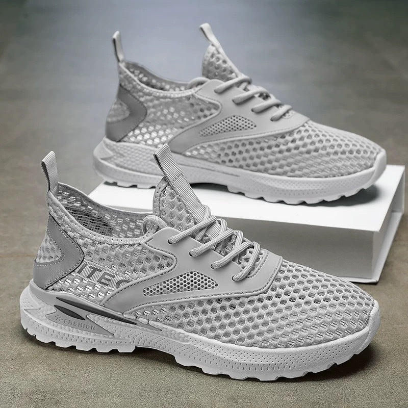 Men's Cut-Out Mesh Breathable Casual Sneakers Soft Sole Shoes