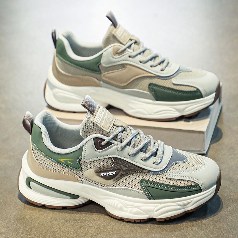 Men's Breathable Mesh Thick-Soled Casual Dad Sneakers Sports