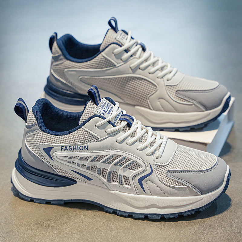 Men's Breathable Mesh Thick-Soled Casual Sneakers Korean Style