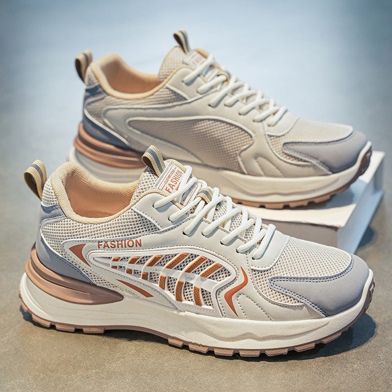 Men's Breathable Mesh Thick-Soled Casual Sneakers Korean Style