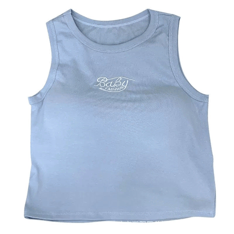 Women's Letter Embroidered Padded Sports Tank Top
