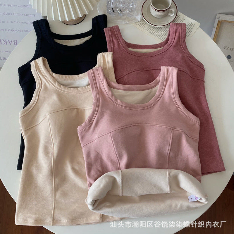 Women's Fleece-Lined Padded Warm Camisole Base Layer Top