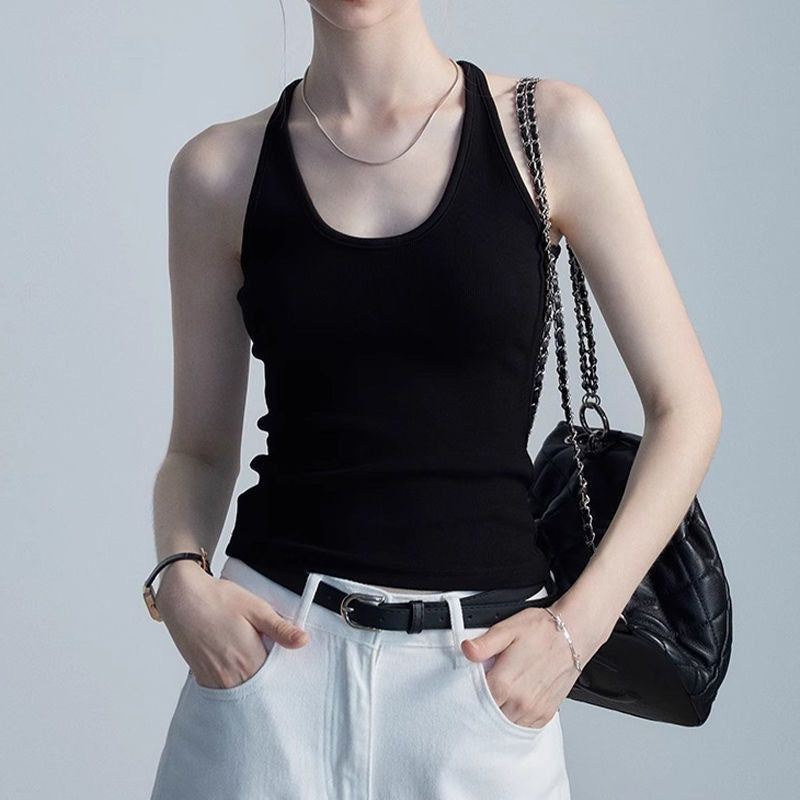 Women's Red Halterneck Padded Camisole Backless Top