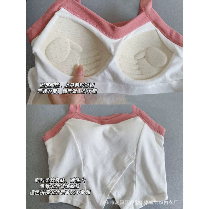 White Slit Camisole Women Padded Slim Fit Summer Top