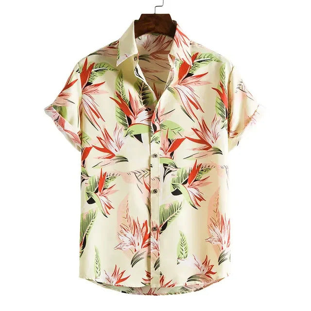 Men's 3D Printed Short Sleeve Hawaiian Summer Casual Shirt