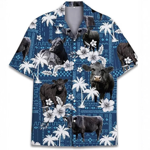 Men's Casual Printed Short Sleeve Summer Shirt Lightweight Fit