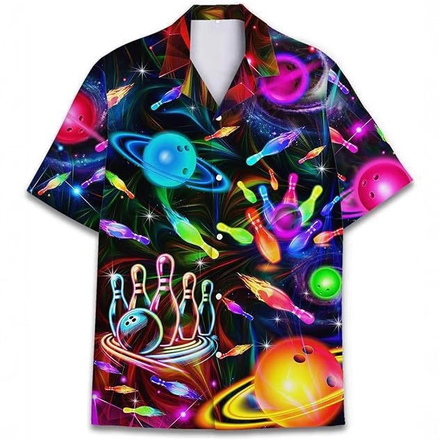 Men's Casual Printed Short Sleeve Summer Shirt Lightweight Fit
