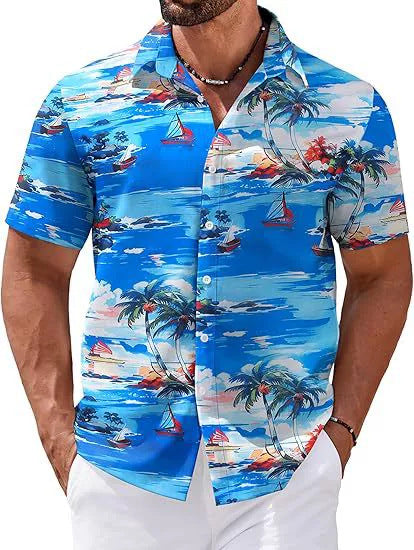 Men's Hawaiian Style 3D Print Short Sleeve Casual Shirt