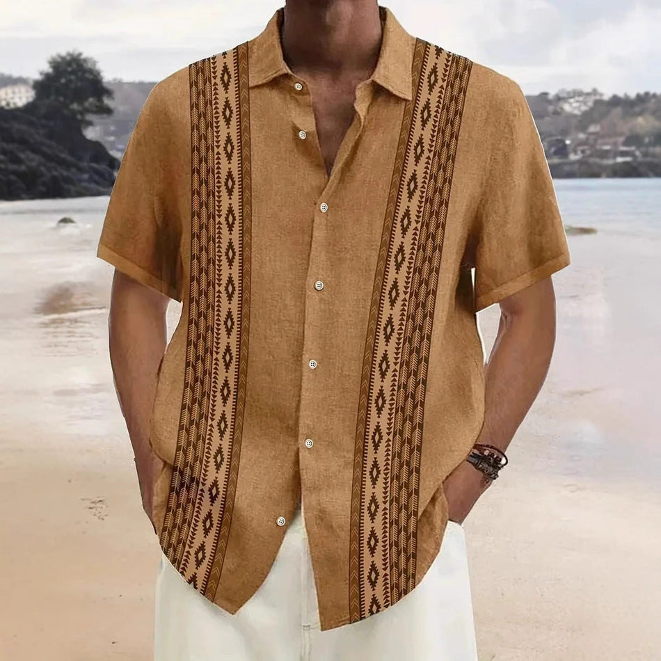 Men's 3D Printed Hawaiian Short Sleeve Summer Casual Shirt