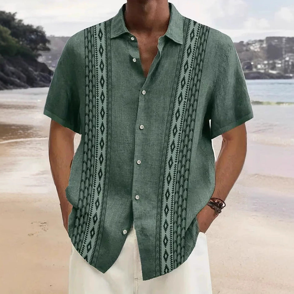 Men's 3D Printed Hawaiian Short Sleeve Summer Casual Shirt