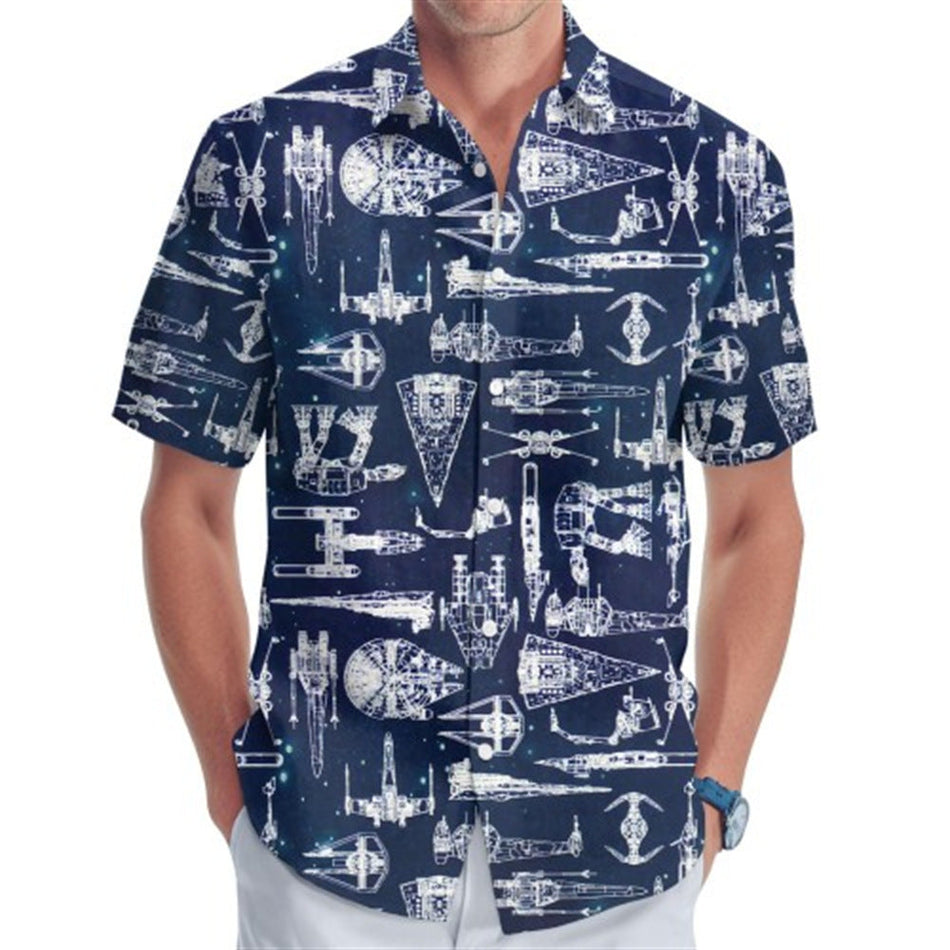 Unisex 3D Printed Hawaiian Beach Short Sleeve Casual Shirt
