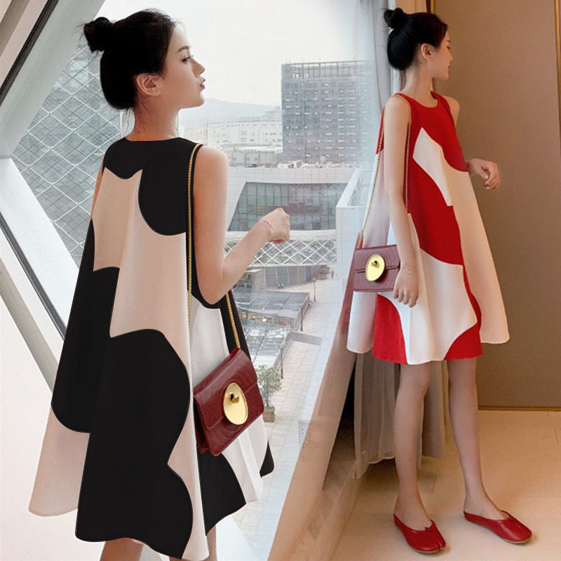 Plus Size Sleeveless Midi Vest Dress Women Loose Elegant Fit