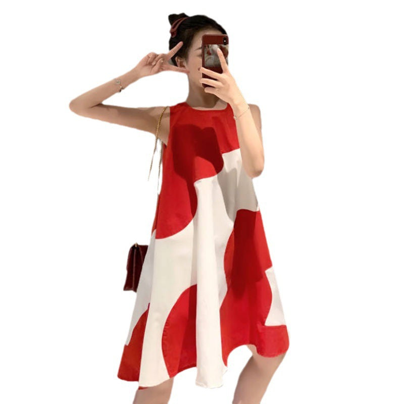 Plus Size Sleeveless Midi Vest Dress Women Loose Elegant Fit