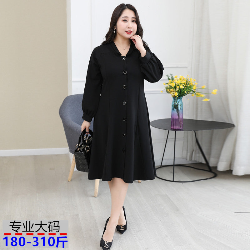 Plus Size Western Style Belly Covering Midi Dress Women Slim Fit