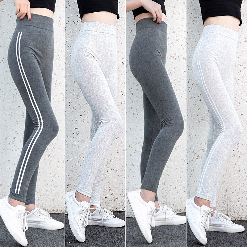 Plus Size Modal Printed Leggings Women Soft Stretch Grey Pants