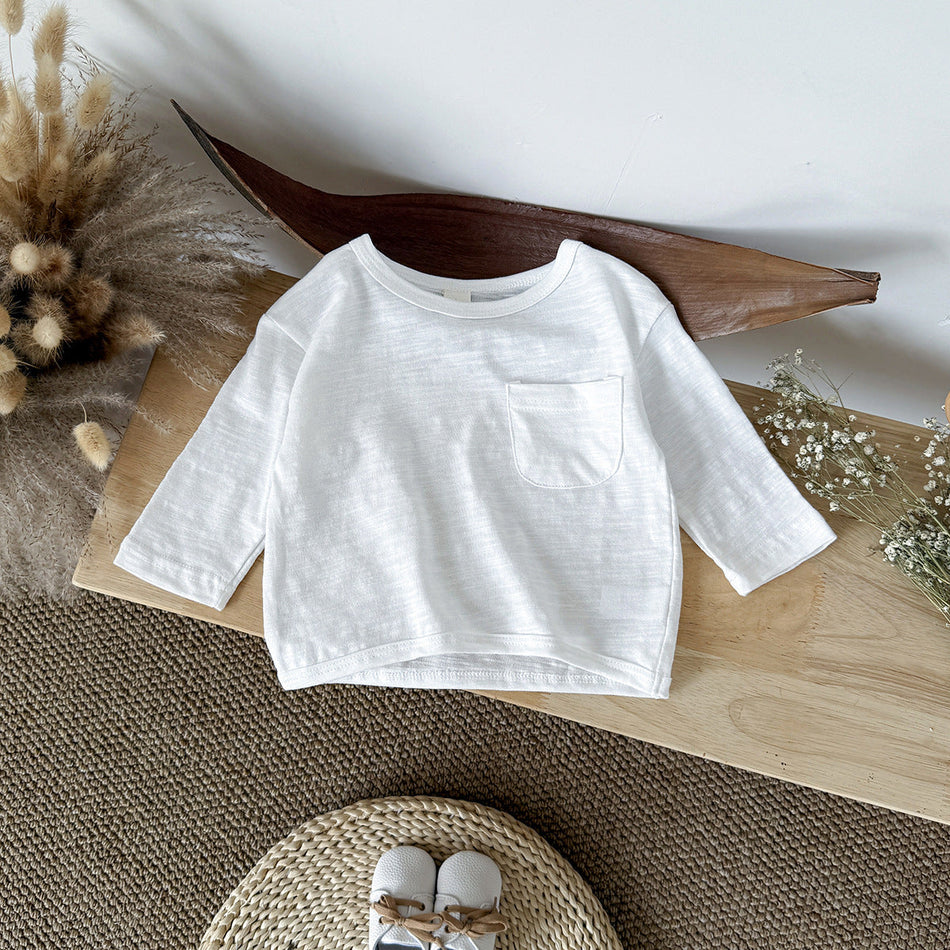 Baby Boys' Cotton Round Neck Long Sleeve T-Shirt